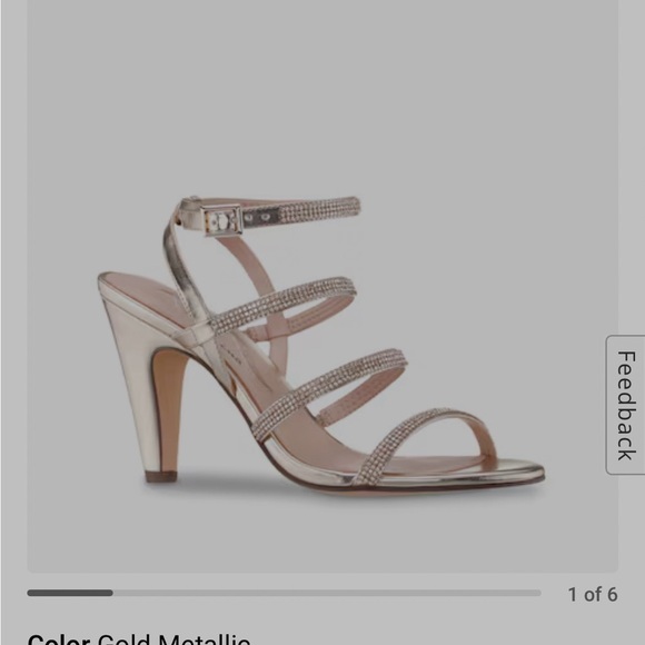 Nina Sami Gold Rhinestone Sandals - Picture 2 of 9